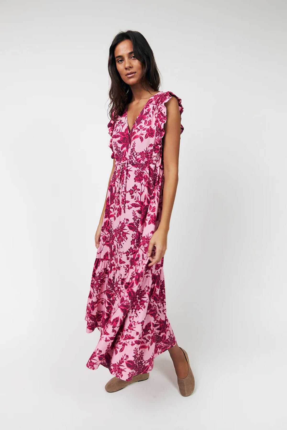 Samoll Midi Dress Sl 51 Pink - 26117-3047