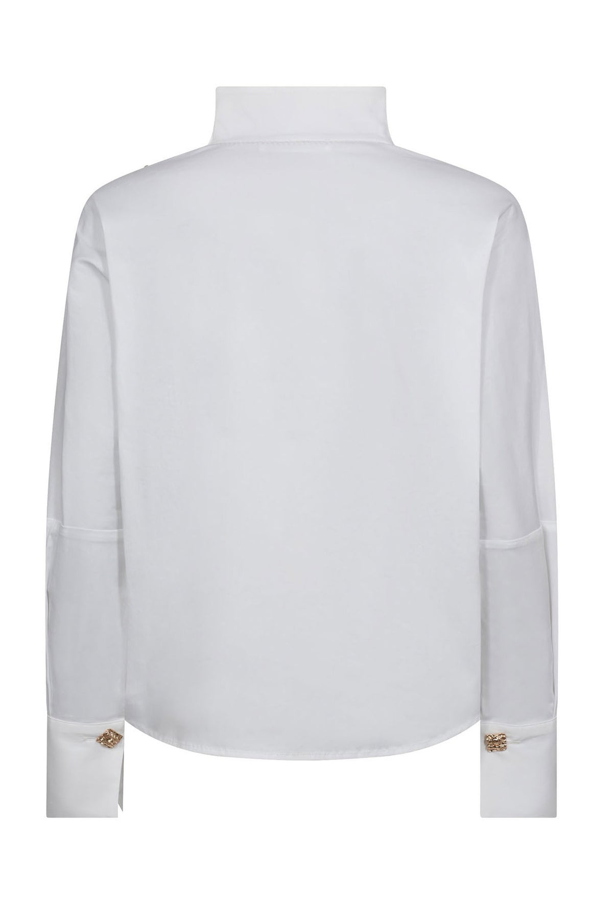 SannaCC Asym Button Blouse 4000-White - 35946