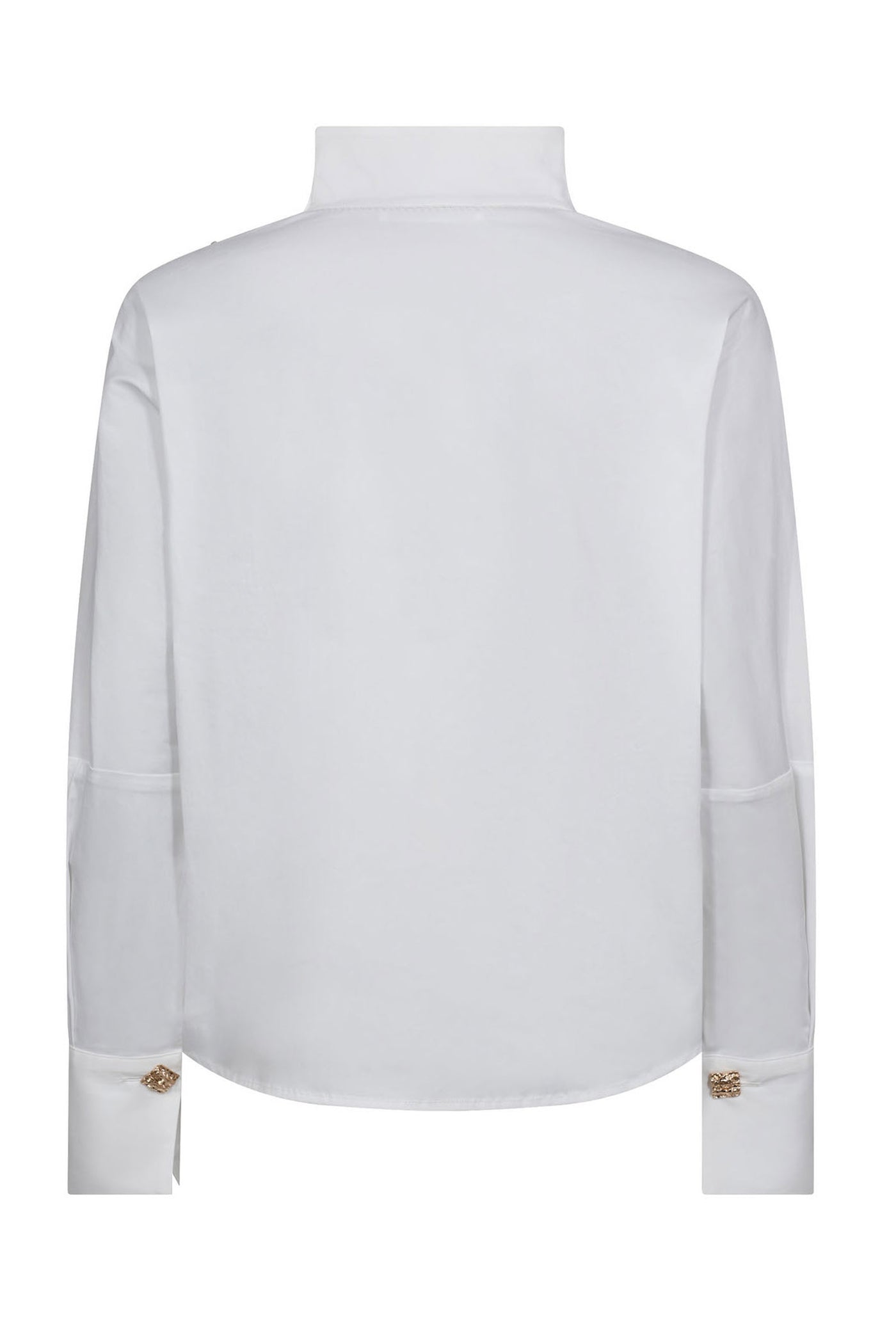 SannaCC Asym Button Blouse 4000-White - 35946
