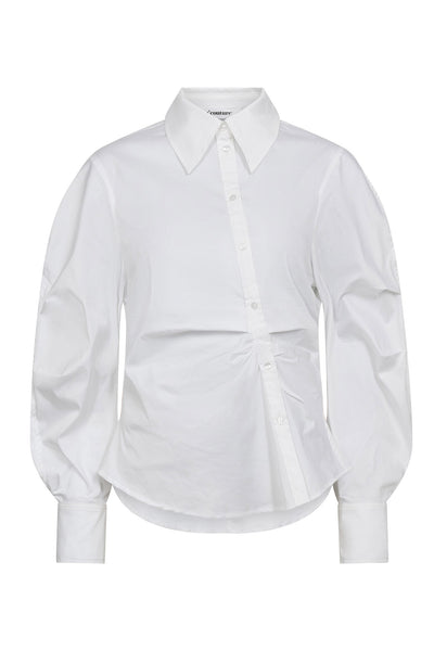 SannaCC Asym Placket Shirt 4000-White - 35968 Thumbnail