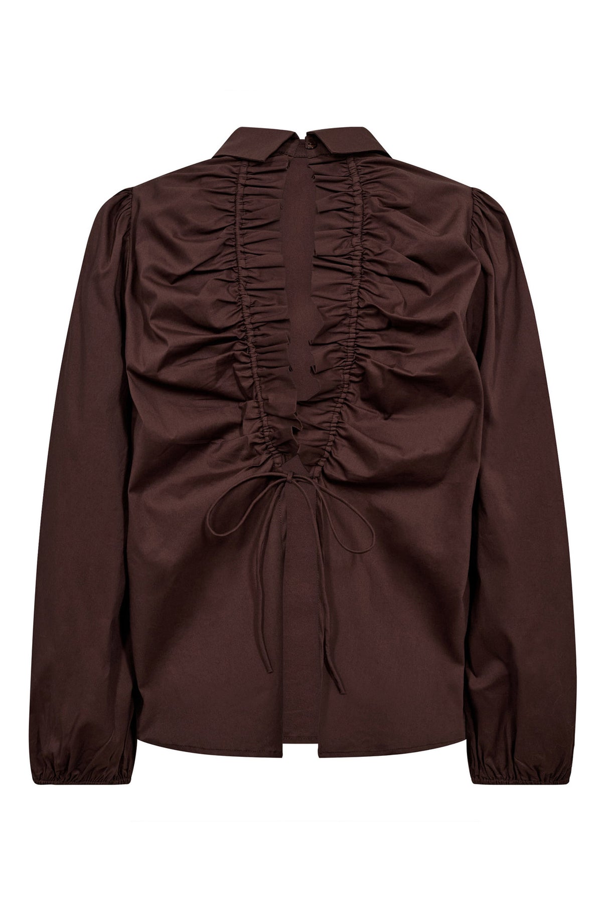 SannaCC Drawstring Blouse 145-Dark Brown - 35969