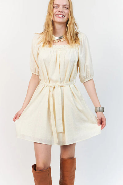 Sasharll Short Dress Ss Creme - 26207-3000 Thumbnail
