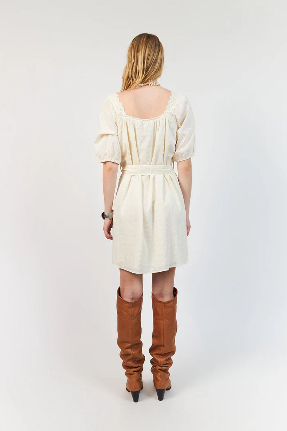 Sasharll Short Dress Ss Creme - 26207-3000