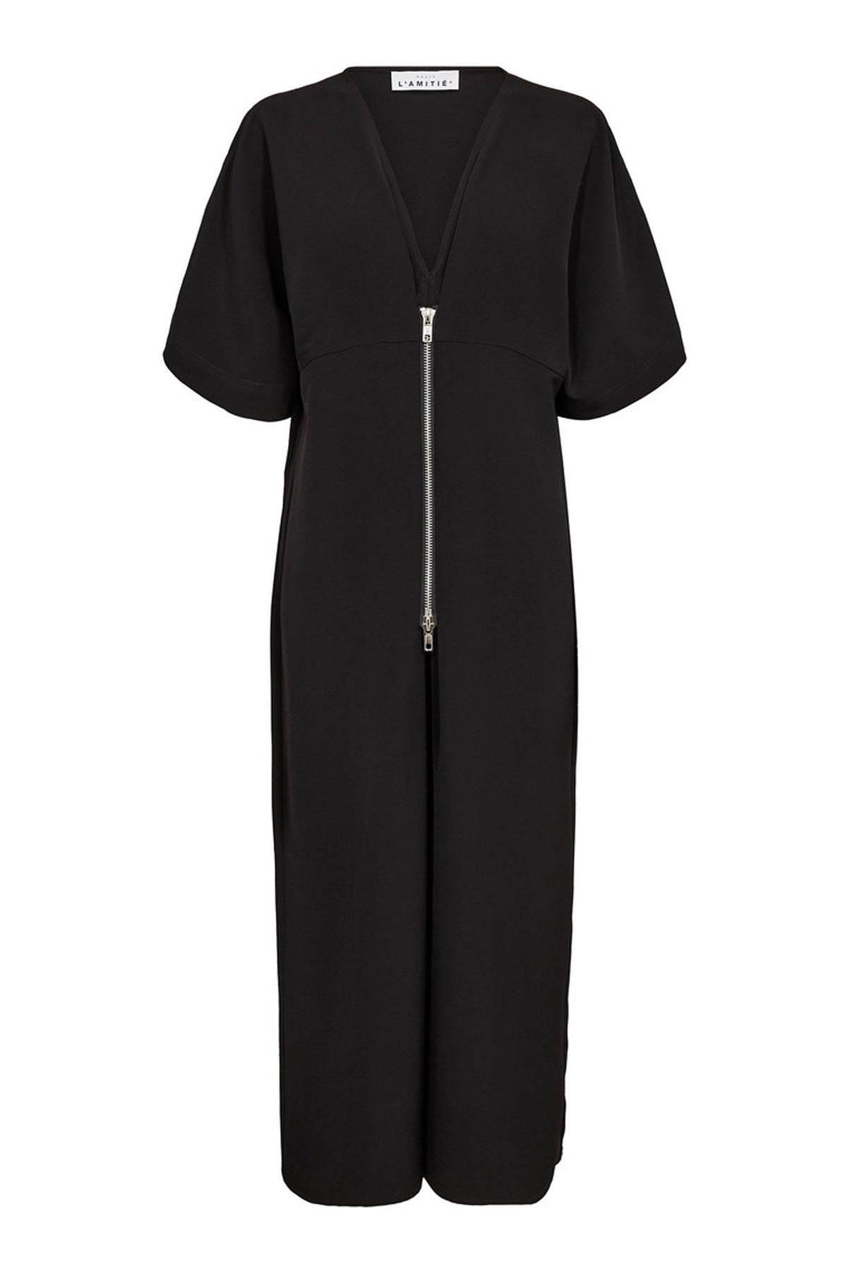 Satari Zip V Dress Black - HL10512