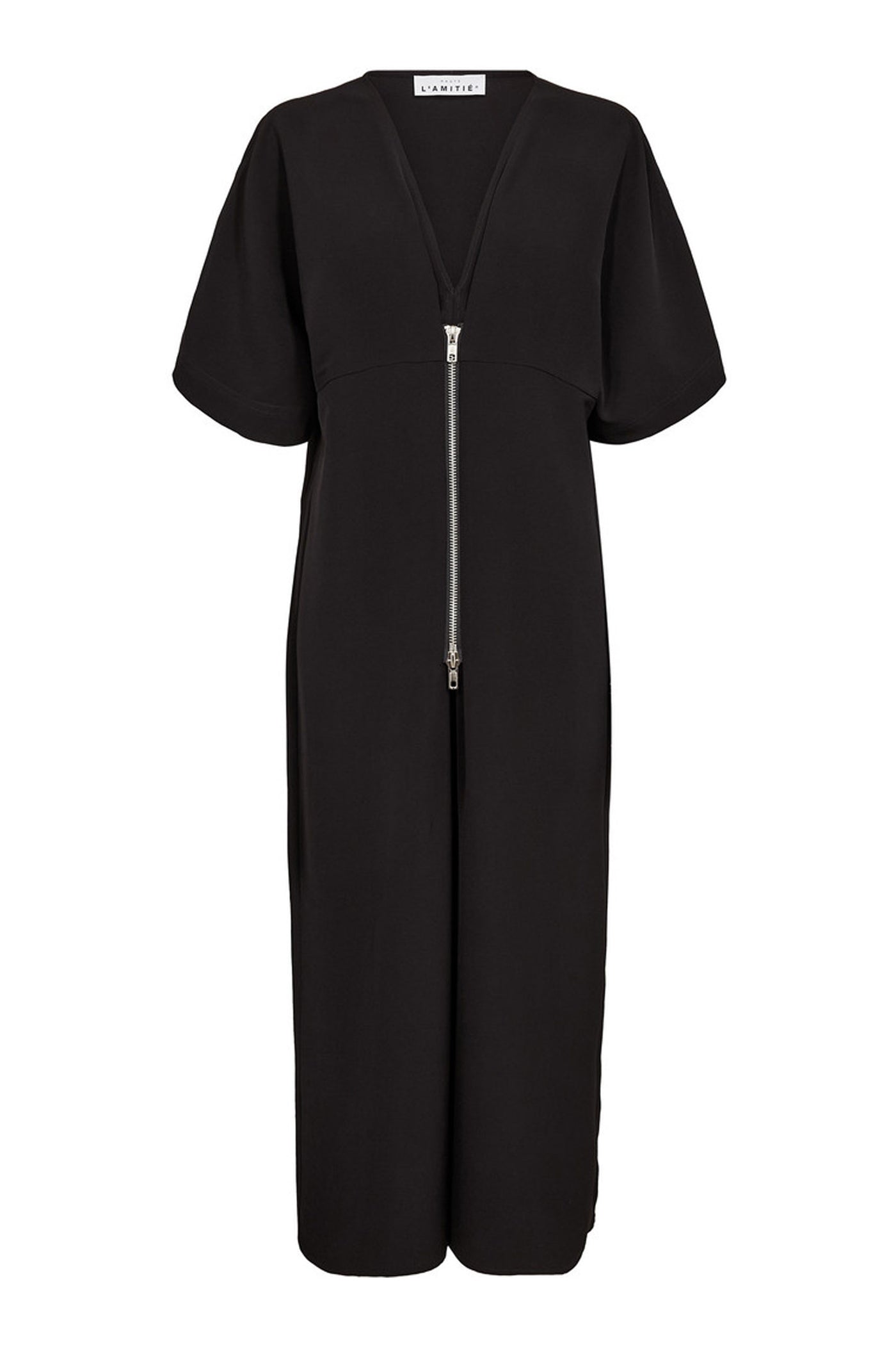 Satari Zip V Dress Black - HL10512