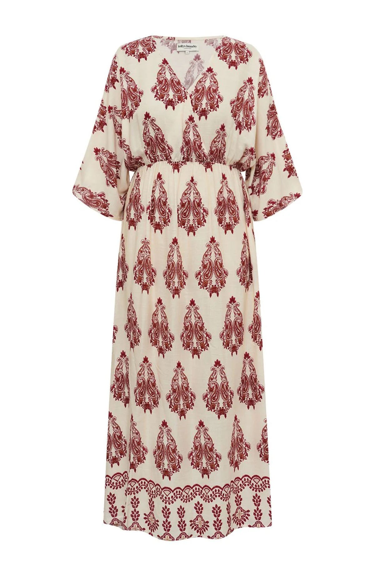Savannahll Maxi Dress 3/4 Creme - 26256-3014