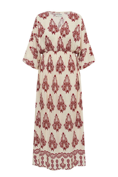 Savannahll Maxi Dress 3/4 Creme - 26256-3014 Thumbnail
