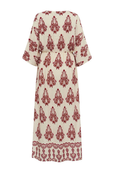 Savannahll Maxi Dress 3/4 Creme - 26256-3014 Thumbnail