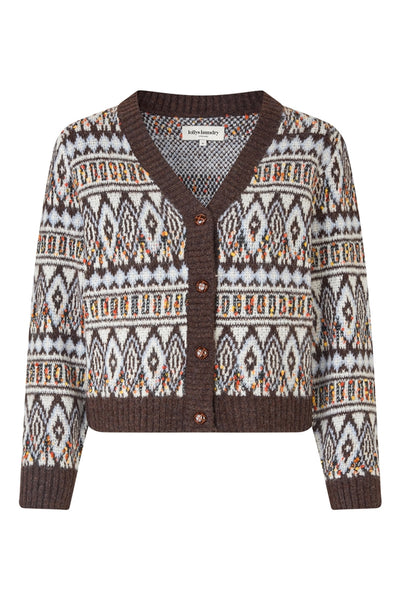 SaxoLL Knit Cardigan LS 87 Dark Mokka - 25407-5005 Thumbnail