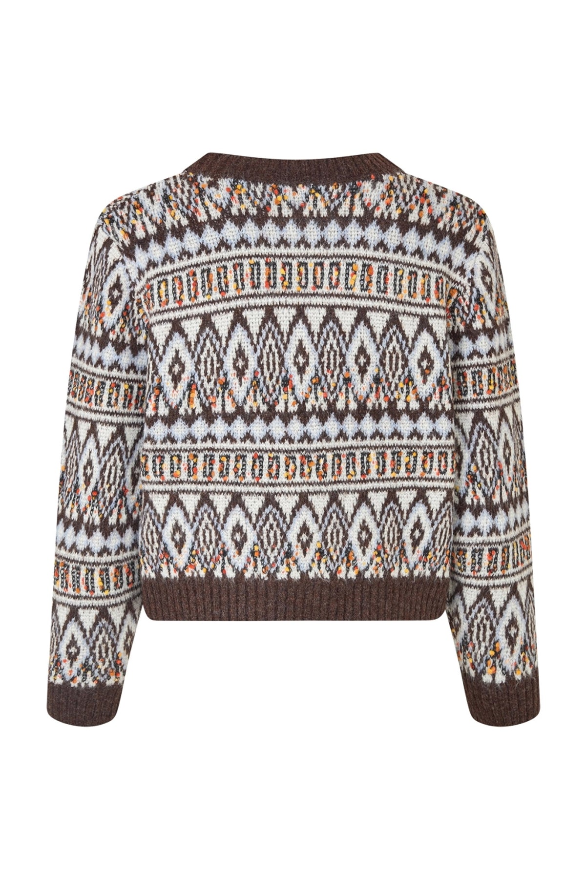 SaxoLL Knit Cardigan LS 87 Dark Mokka - 25407-5005