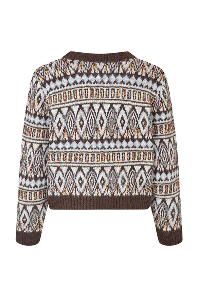 SaxoLL Knit Cardigan LS 87 Dark Mokka - 25407-5005 Thumbnail