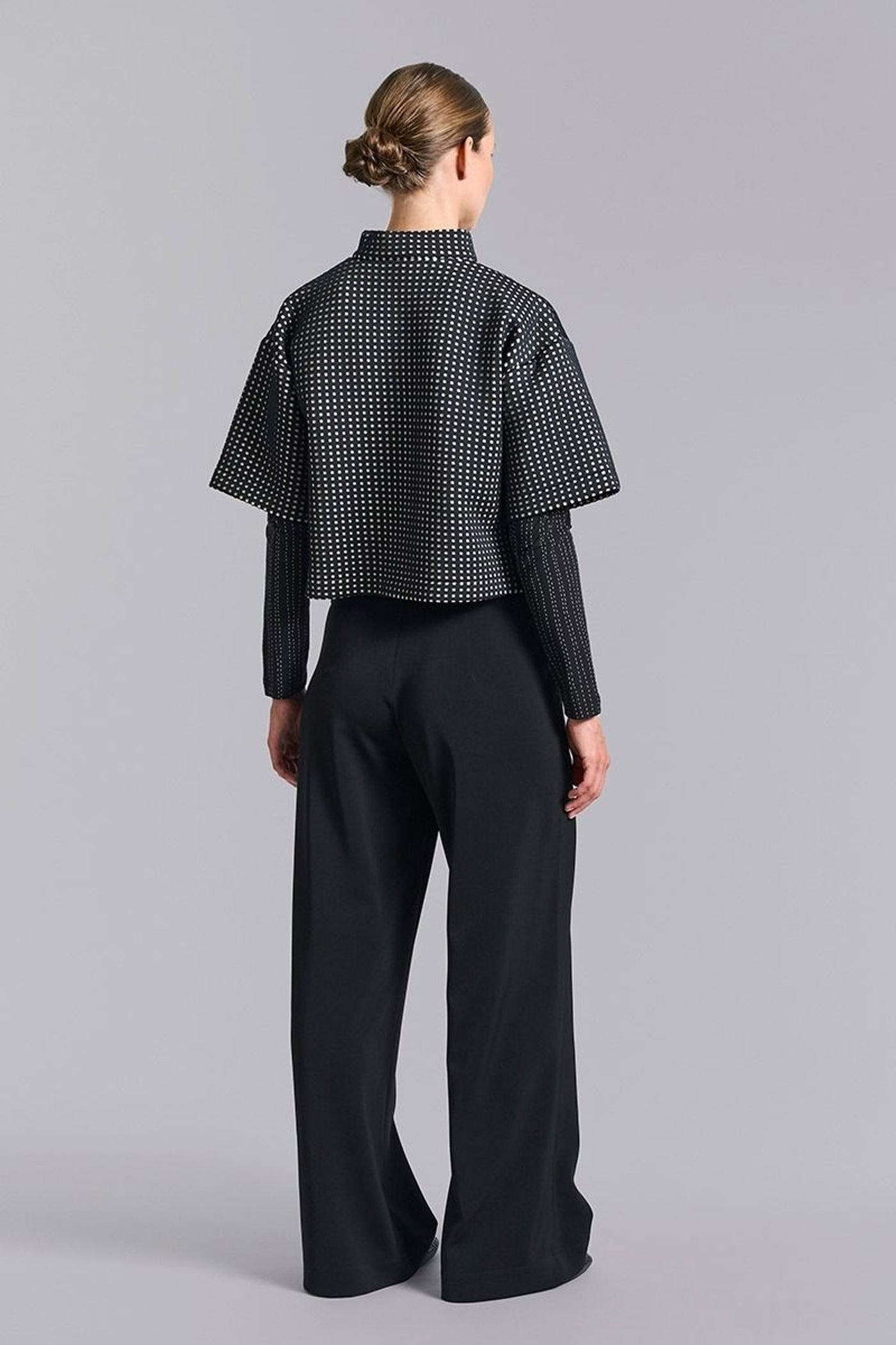 Scuba tiles anorak bluse BLACK/IVORY SCUBA TILES - 259-2458-5548