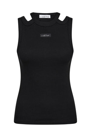 Sema Open Shoulder Tank Top Black - HL10657