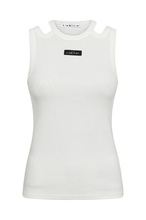Sema Open Shoulder Tank Top Off-White - HL10657