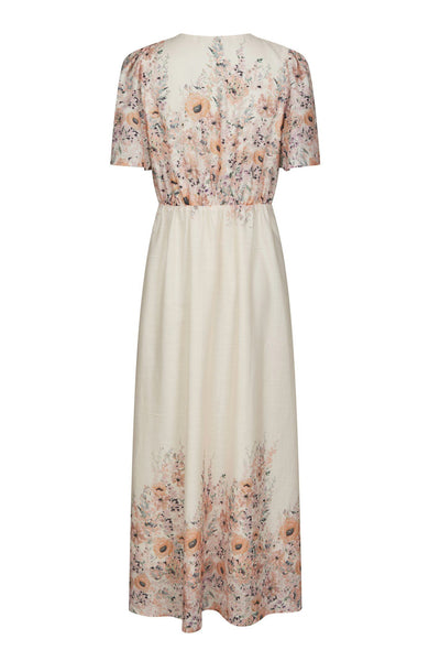 Serna Flower Print Dress Burned Powder - 166177 Thumbnail