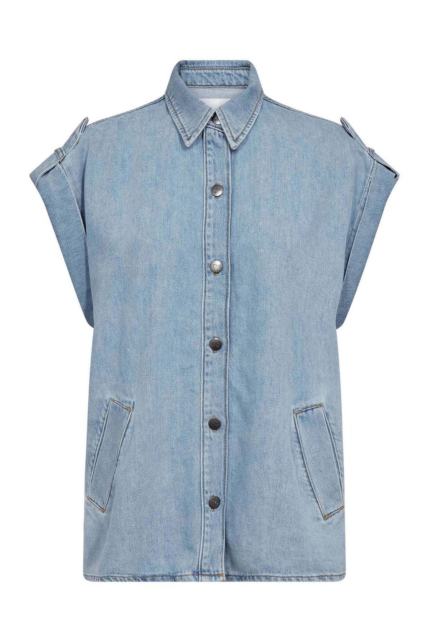 SharonCC Denim Vest 114-Fade Denim - 40049