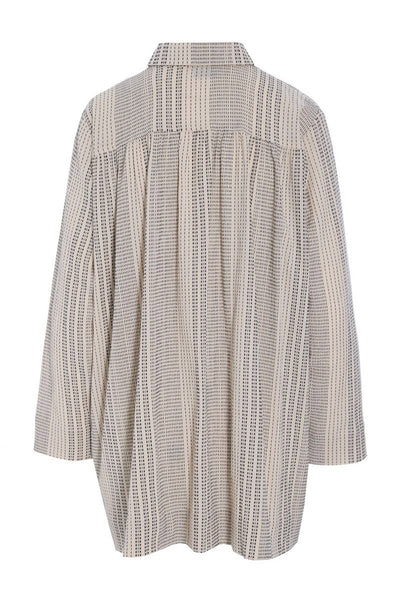 Shiko lang skjorte IVORY/BLACK STITCH - 261-2464-5616 Thumbnail