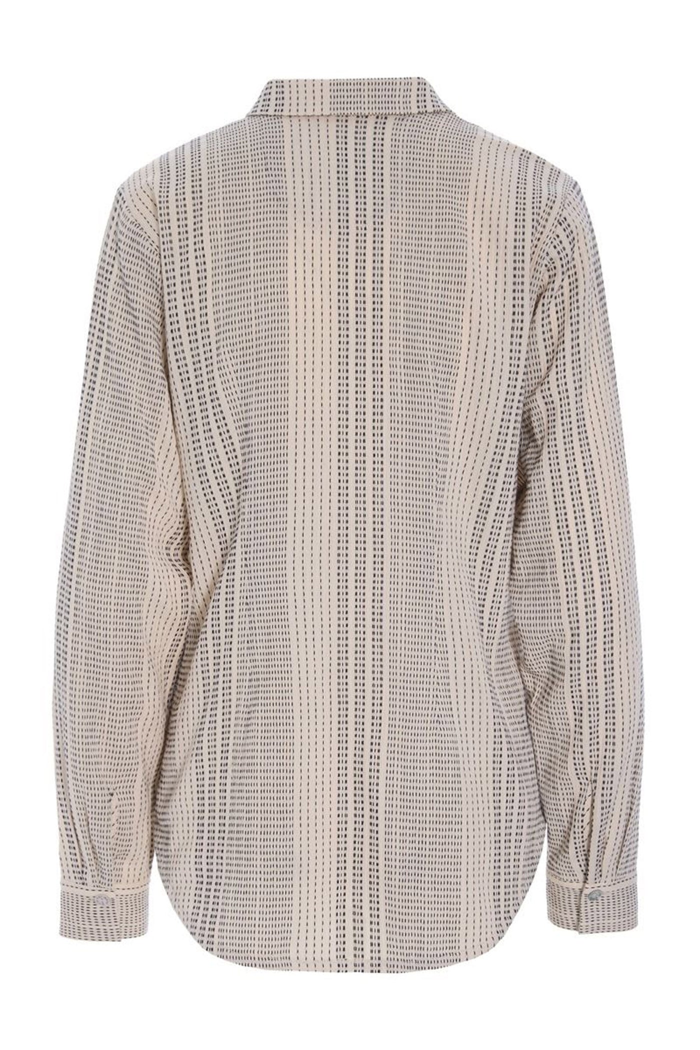 Shiko smal skjorte IVORY/BLACK STITCH - 261-2464-5615