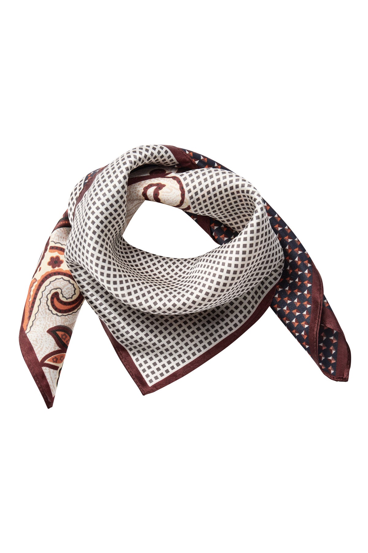 ShilaCC Silk Bandie Scarf 20002-Brown - 500248