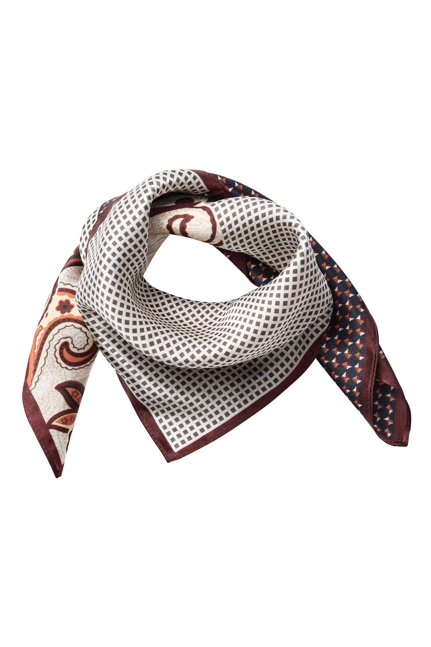 ShilaCC Silk Bandie Scarf 20002-Brown - 500248