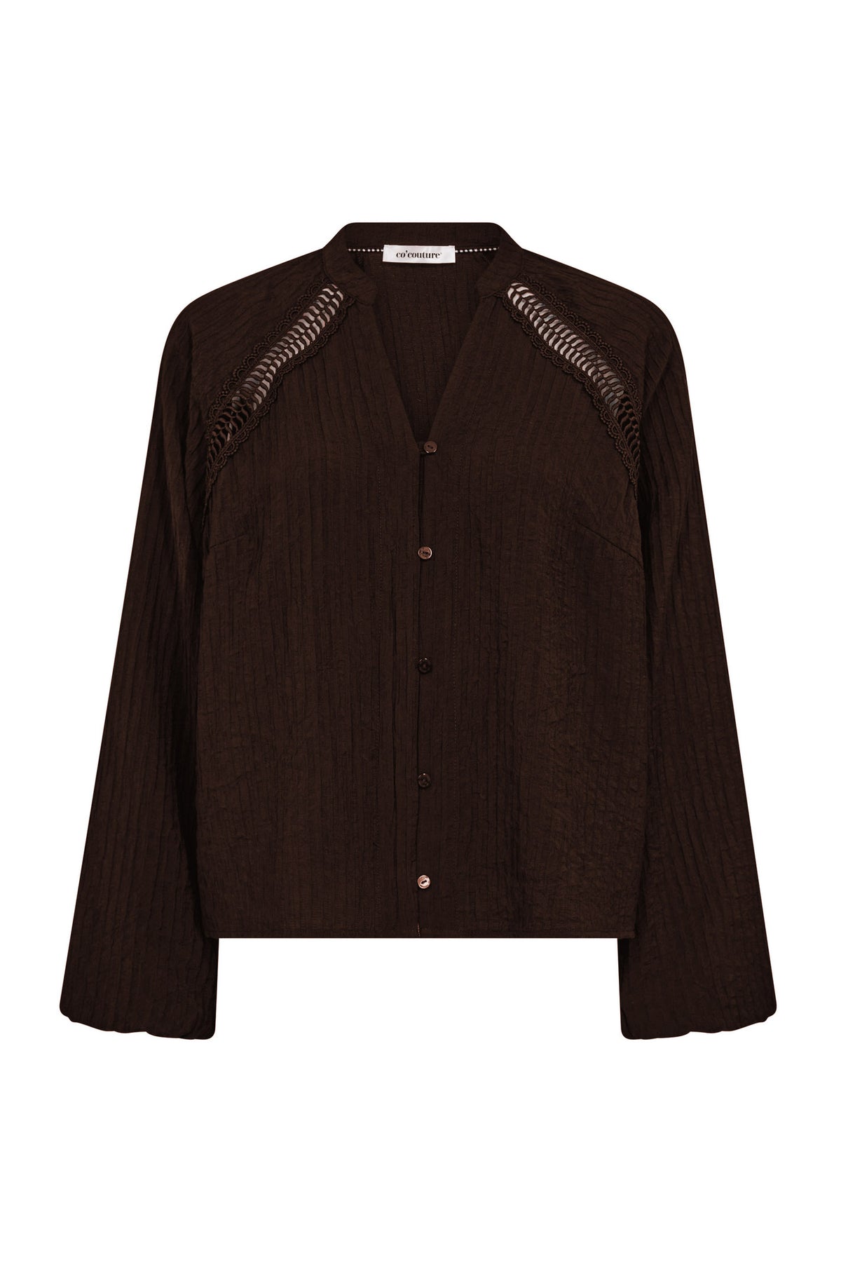 ShinaCC Lace V-Shirt 145-Dark Brown - 35923