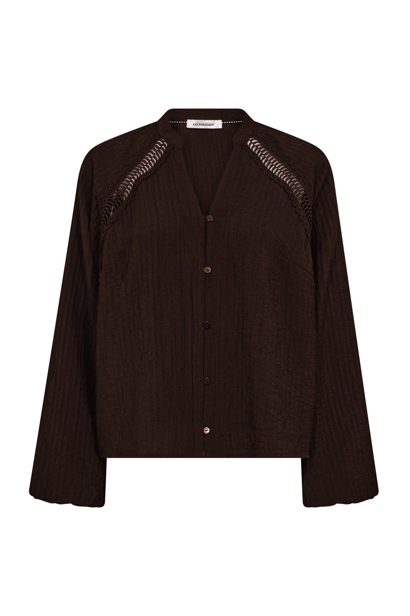 ShinaCC Lace V-Shirt 145-Dark Brown - 35923