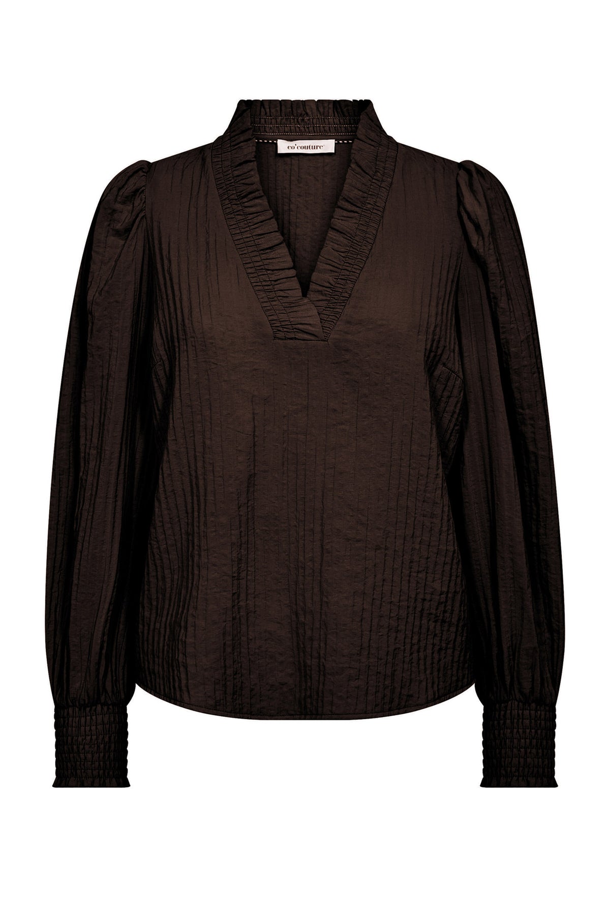 ShinaCC V-Blouse 145-Dark Brown - 35922