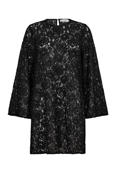 SiaCC Simili Lace Dress 96-Black - 36577 Thumbnail