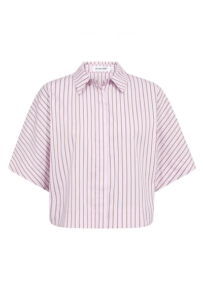 SigridCC Stripe SS Shirt 35006-Rosebloom - 500197 Thumbnail