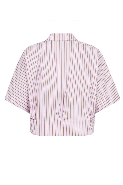 SigridCC Stripe SS Shirt 35006-Rosebloom - 500197 Thumbnail
