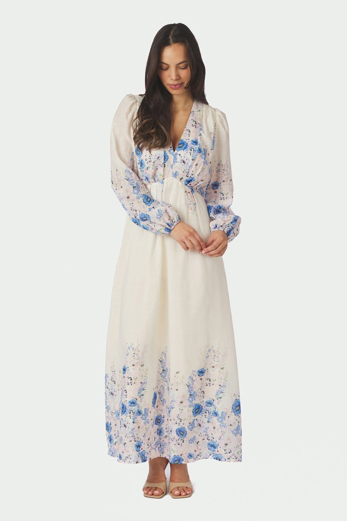 Silfi Flower Print Dress Blue - 164828