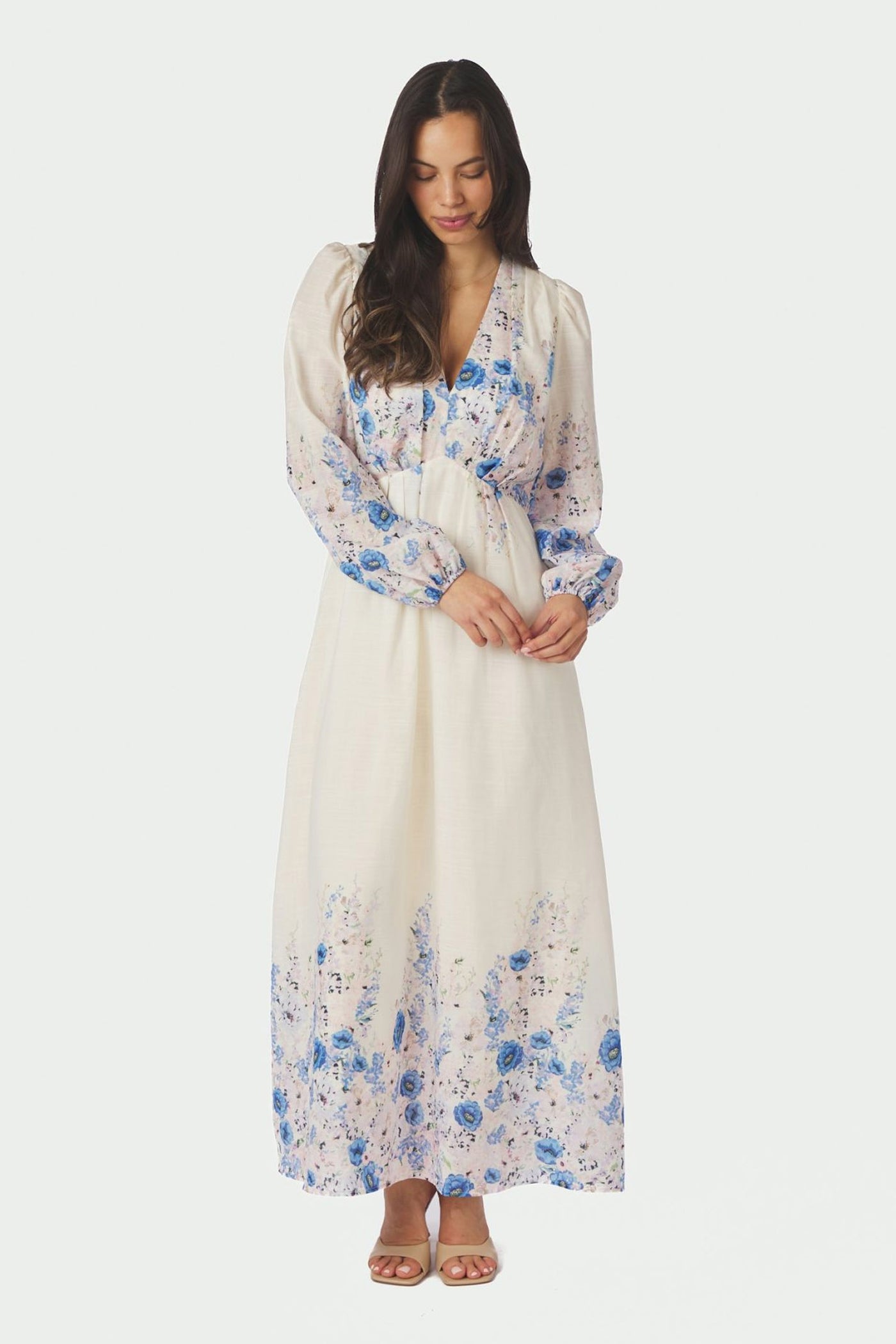 Silfi Flower Print Dress Blue - 164828