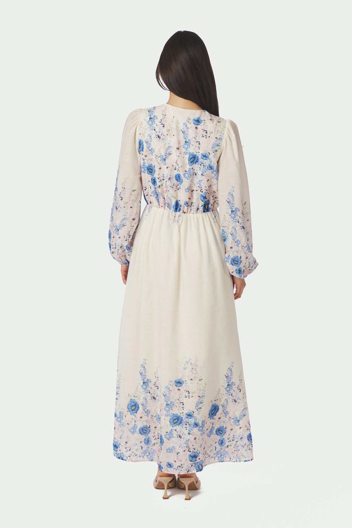 Silfi Flower Print Dress Blue - 164828