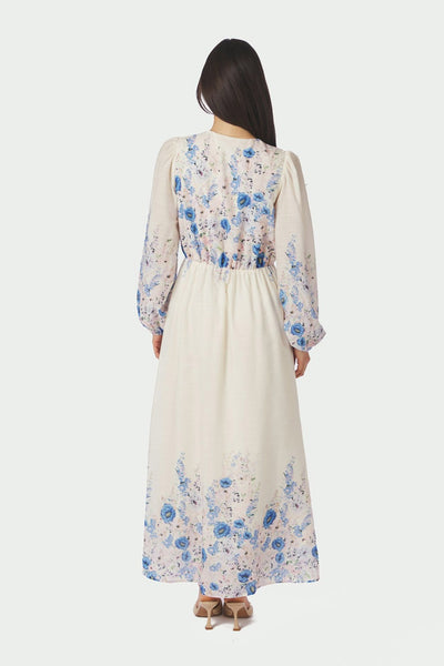 Silfi Flower Print Dress Blue - 164828 Thumbnail