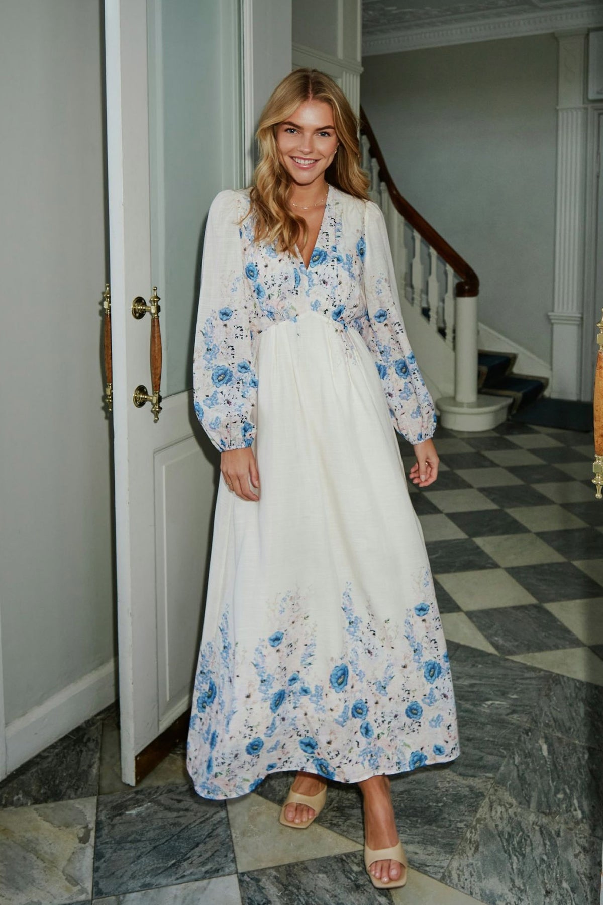 Silfi Flower Print Dress Blue - 164828