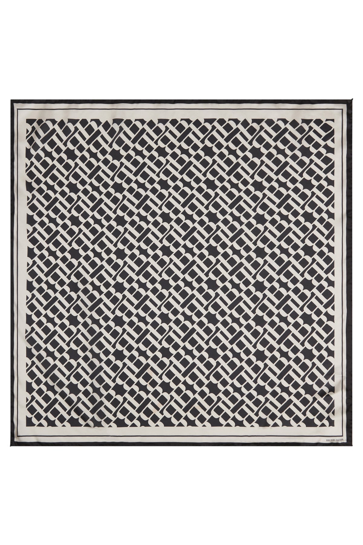 SilkBBscarf 90x90cm BBLogo black - BBW4013