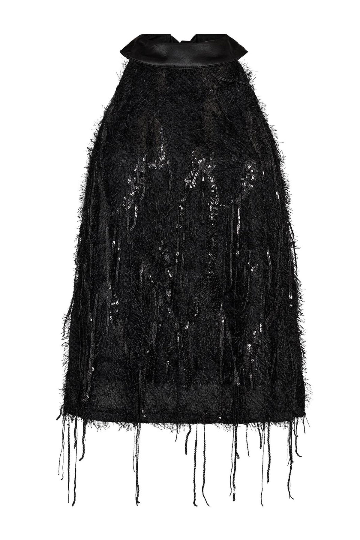 SillaCC Sequin Halter Top 96-Black - 35987