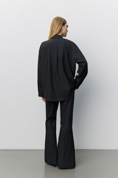 Simasw Checked Oversize Shirt Grey Check - S263205 Thumbnail