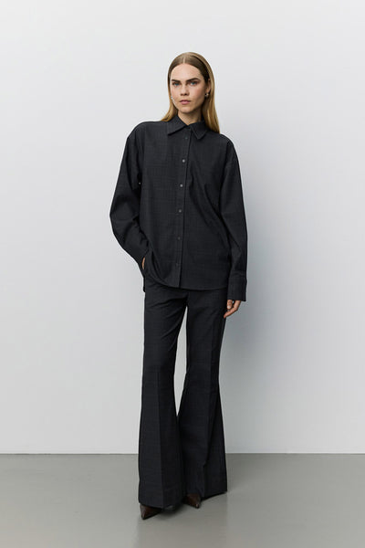 Simasw Checked Oversize Shirt Grey Check - S263205 Thumbnail