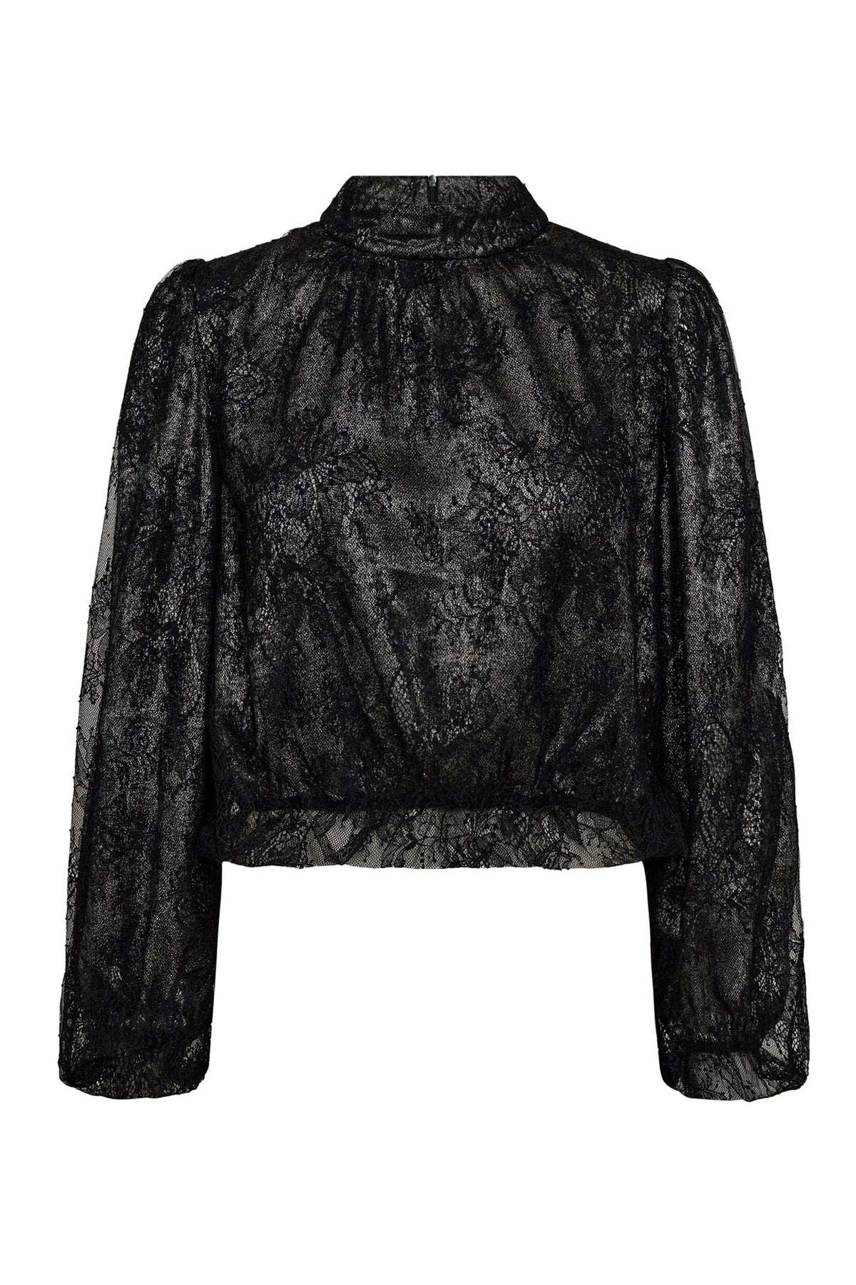 SimiliCC Lace Balloon Blouse 96-Black - 35636
