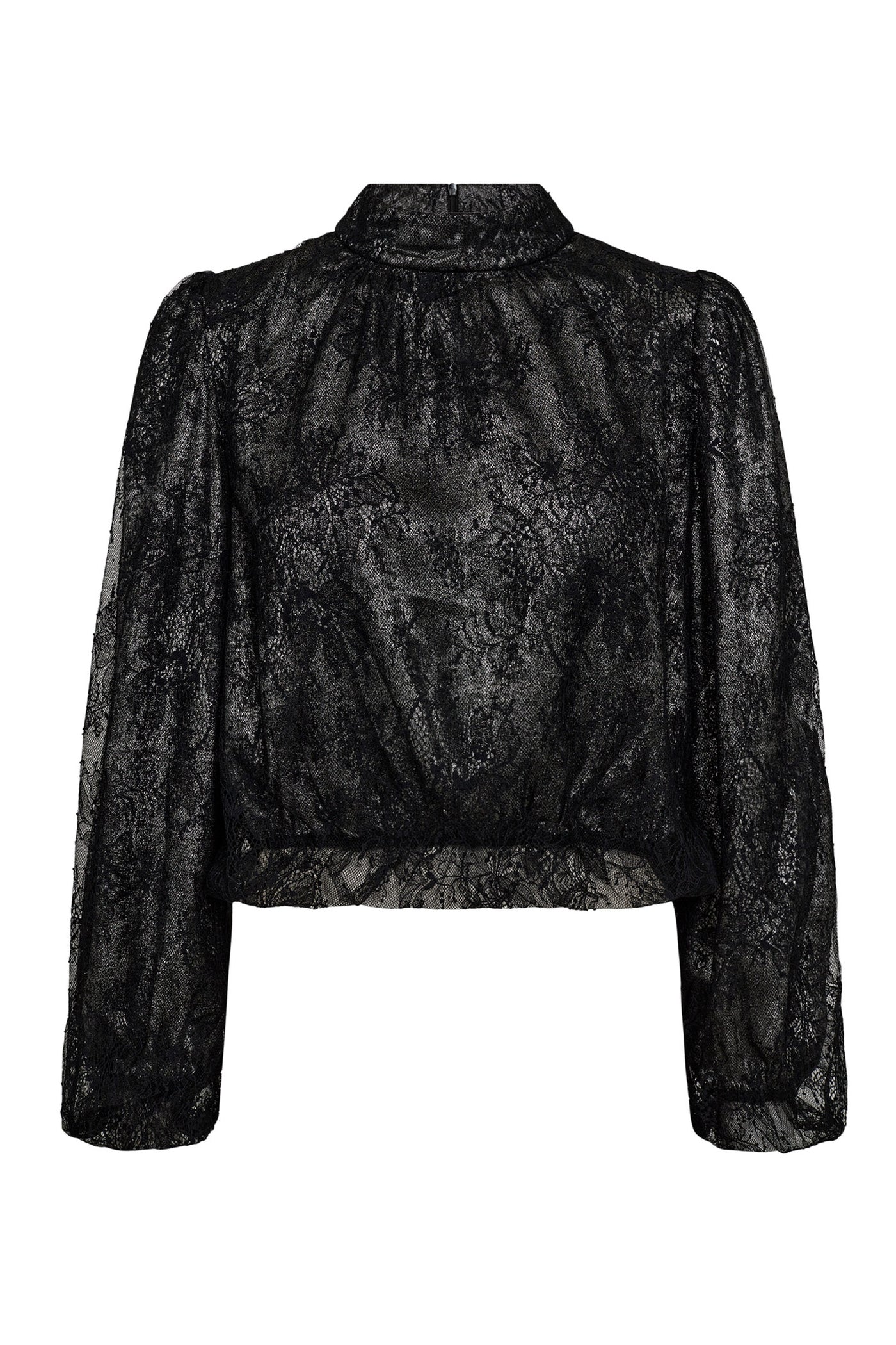 SimiliCC Lace Balloon Blouse 96-Black - 35636