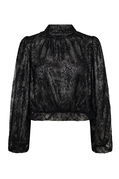 SimiliCC Lace Balloon Blouse 96-Black - 35636 Thumbnail