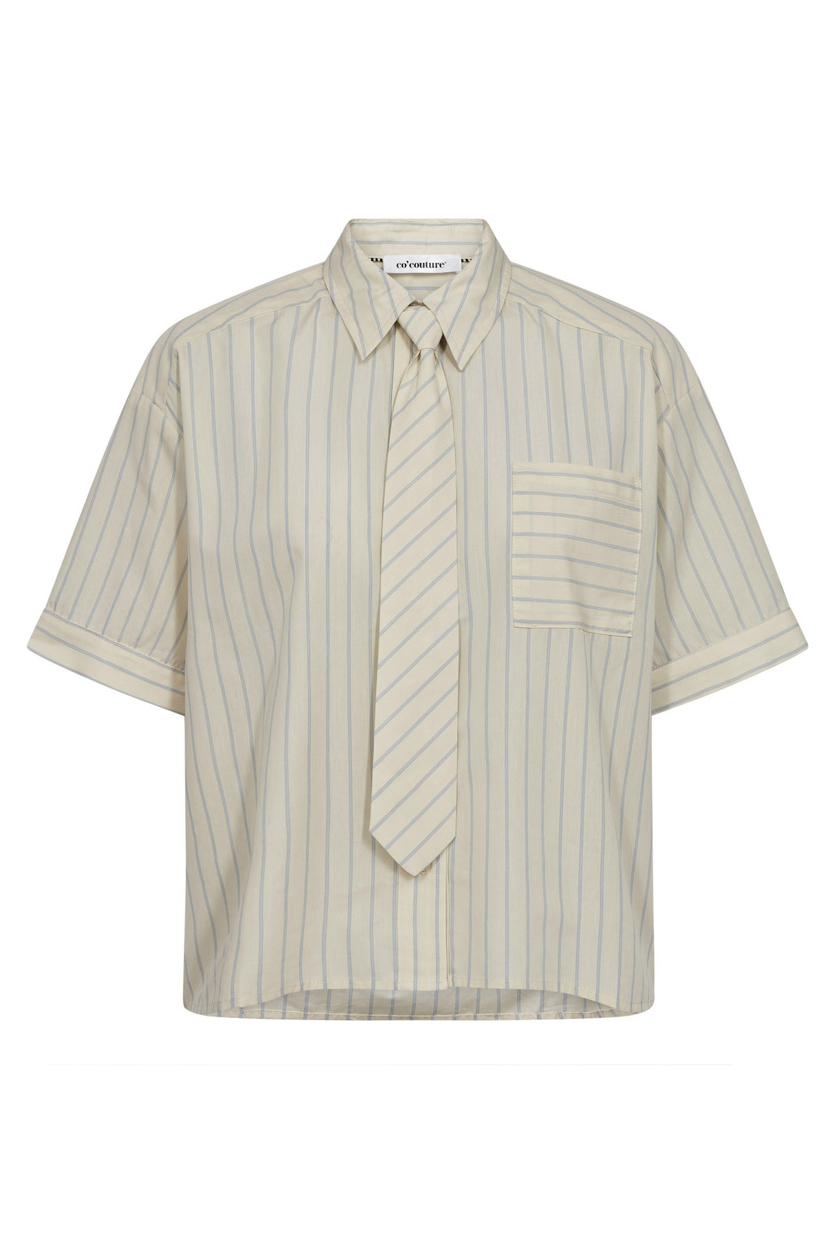 SimoCC Stripe SS Tie Shirt 171-PaleYellow - 45050