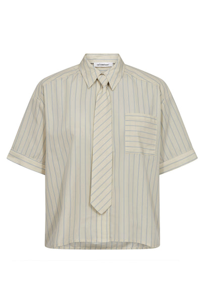 SimoCC Stripe SS Tie Shirt 171-PaleYellow - 45050 Thumbnail