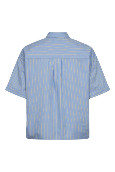 SimoCC Stripe SS Tie Shirt 23-Pale Blue - 45050 Thumbnail