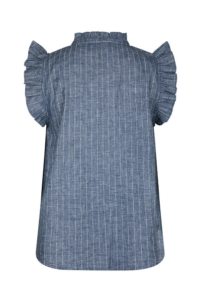 Siona Emb Stripe Top Blue - 168373 Thumbnail