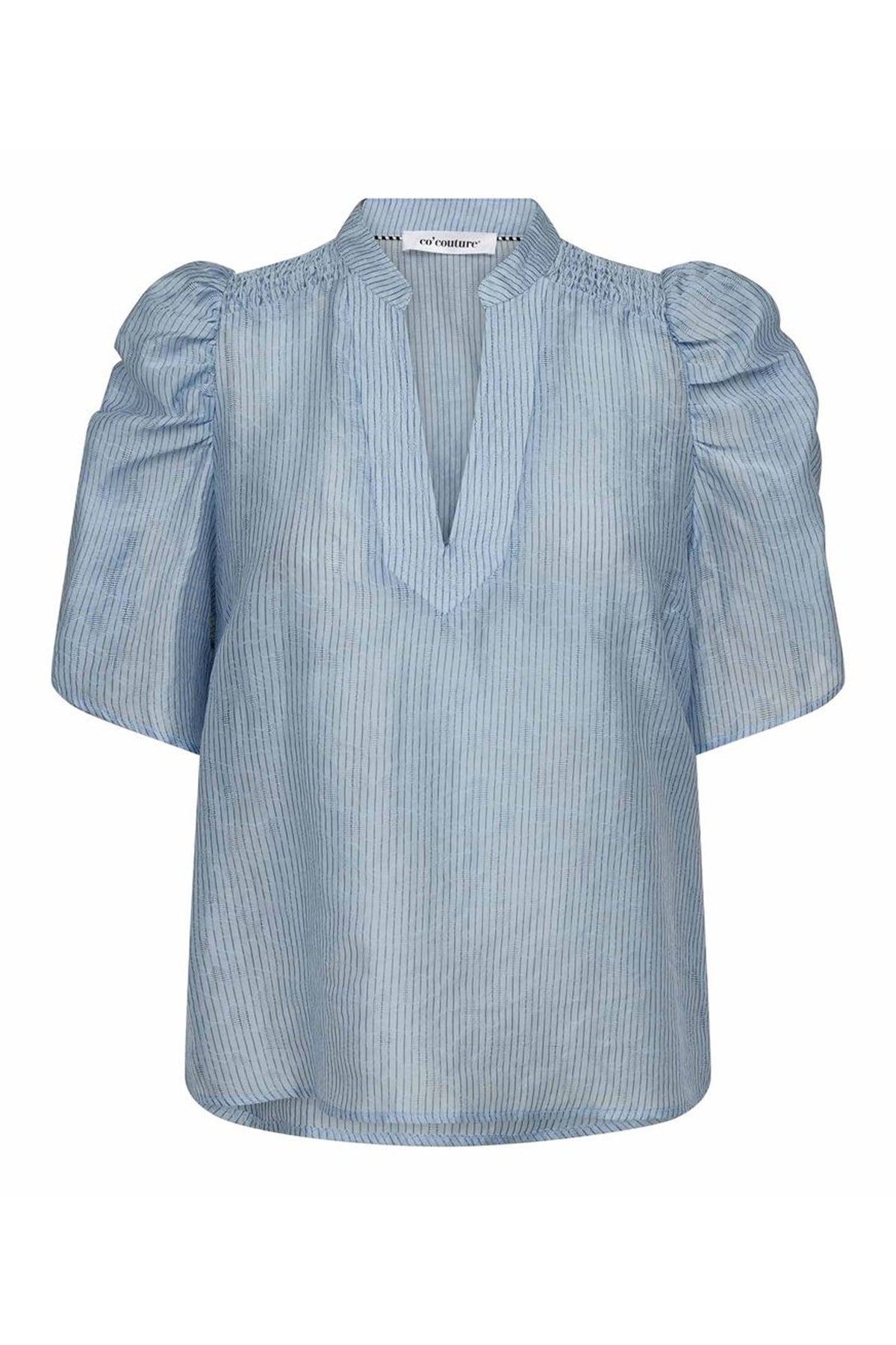 SisuCC SS V-Blouse 23-Pale Blue - 45194