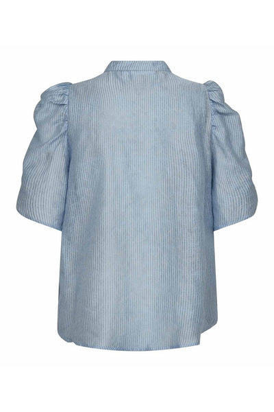 SisuCC SS V-Blouse 23-Pale Blue - 45194 Thumbnail