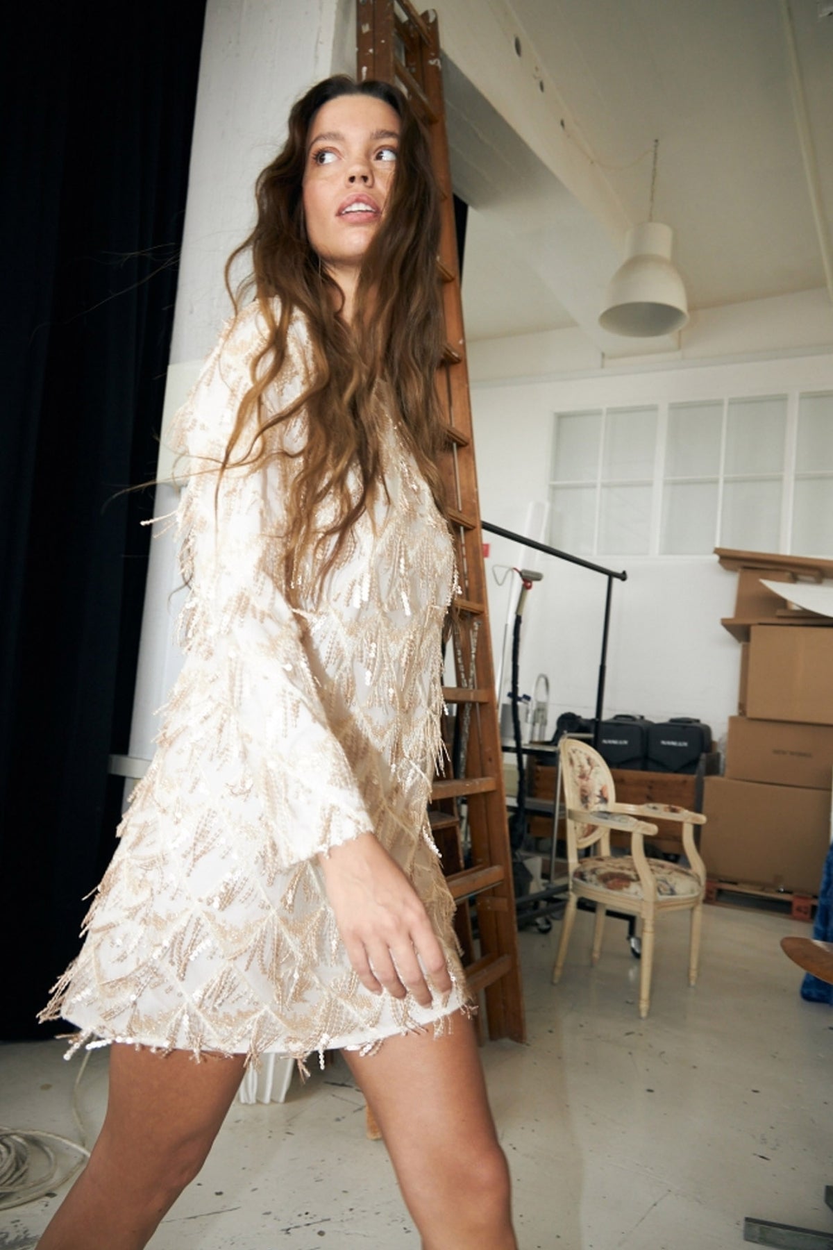 Solga mini Dress LS 85 Champagne - 25566-3014