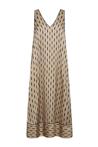 SolveaCC Flare Dress 320-Bisquit - 46061 Thumbnail